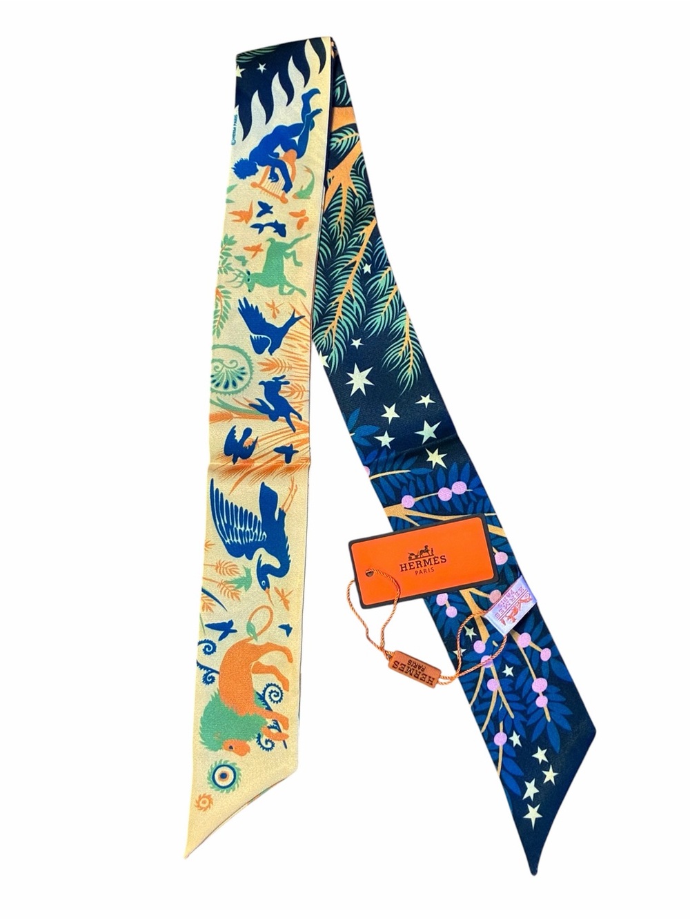 Sous le Charme d'Orphée" Baguette Twilly scarf 100% SILK